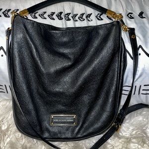 Marc Jacobs Shoulder Bag with Strap Pebbled Leather Black